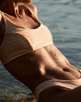 sustainable swimwear top zoe x hannah hofinger in peachy bum