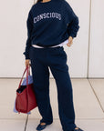 organic cotton trackpants in navy