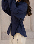 side tie shirt in midnight navy