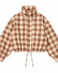 bomber cloud jacket in tan vichy