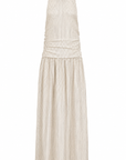 halter linen dress in salt x sofia marques cruz