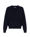 recycled cotton knitwear sweater in navy