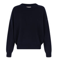 recycled cotton knitwear sweater in navy