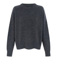 recycled wool knitwear sweater in charcoal grey