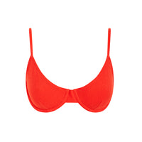 sustainable swimwear top eva red orange