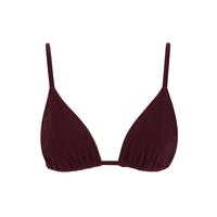 sustainable swimwear top triangle wine