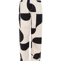 denim trousers print b&w