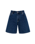 sustainable blue washed denim shorts
