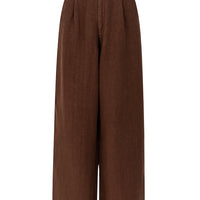 linen trousers clay brown