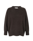 recycled wool knitwear sweater in chocolate