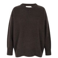 recycled wool knitwear sweater in chocolate