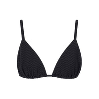 sustainable swimwear top triangle noir textured