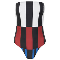 conscious x sienna sustainable swimwear swimsuit midnight stripes