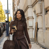 recycled ACTIVE zip jacket in brown