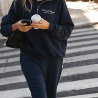 organic cotton sweatshirt in navy
