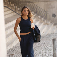organic cotton trackpants in navy