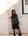 recycled wool knitwear sweater in charcoal grey
