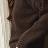 recycled wool knitwear sweater in chocolate