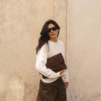 recycled wool knitwear sweater in off-white