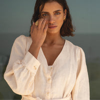 eli linen dress bare earth