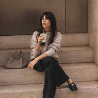 recycled wool knitwear sweater in light grey