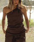 amber linen top