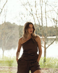 amber linen top