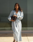 eli linen dress sky