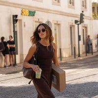 organic cotton trackpants in brown