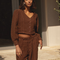 eli linen top clay brown