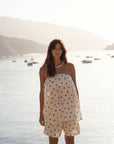 linen shorts shell dots