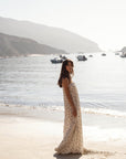 caicai linen dress shell dots