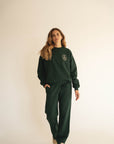 organic cotton trackpants in dark green
