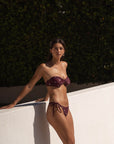 sustainable swimwear top paloma plum dots