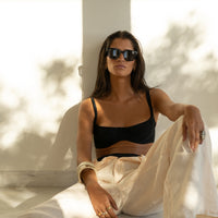 sustainable swimwear top chloe noir textured