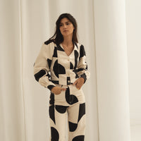 denim trousers print b&w