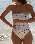 sustainable swimwear swimsuit shell dots