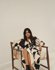 eli denim dress print b&w