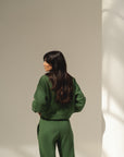 organic cotton trackpants in palma green