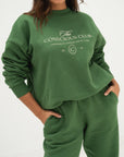 organic cotton trackpants in palma green