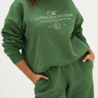 organic cotton trackpants in palma green