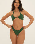 sustainable swimwear top allera palma green