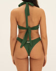 sustainable swimwear top allera palma green