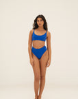 sustainable swimwear top zoe deep blue
