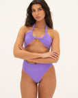 sustainable swimwear top allera terry lilac