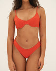 sustainable swimwear top eva red orange