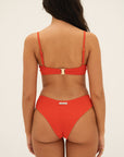 sustainable swimwear top eva red orange