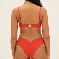 sustainable swimwear top eva red orange