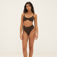 sustainable swimwear top eva chocolate