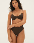 sustainable swimwear top eva chocolate